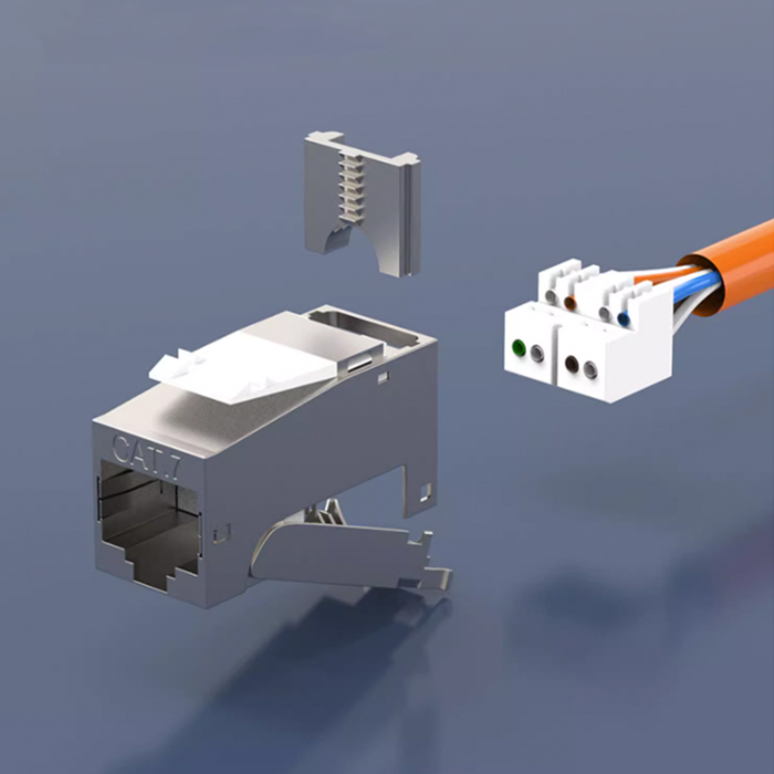 Cat7 Keystone jack Shielded for FTP/STP Tool-less